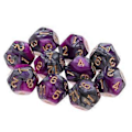Pikkukuva 5 / 5: Pöytäpeli 10kpl / setti Nopat D12 D&D Gem 18mm (Violetti+Harmaa) Purple+Grey