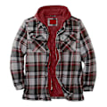 Miniatyrbillede 1 af 4: Quiltet Tyk Plaid Langærmet Løs Jakke Herre Hoodie Quiltet Foret Flanel.S.Rød Red S