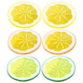 Miniatyrbillede 1 af 2: 6 stk. Simulations Citronskiver Falske Citronskiver DIY Kunstige Frugtskiver Dekorationer Rekvisitter