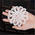Miniatyrbillede 4 af 5: Komfortabel Perle Hår Wrap Hæklet Håndlavet Hår Snood Event Hårpynt Forbedrer Samlet Elegance