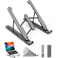Miniatyrbillede 1 af 5: Laptop Stativ, 8-trins Justerbar Laptop Stativ, Skridsikker Plast &