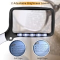 Miniatyrbilde 2 av 5: Rektangulær leselupe med 5 LED-lys, 2 intensitetsmoduser