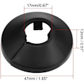Miniatyrbillede 3 af 5: Noir 8 stk. 16mm Rørdekoration PP Roset til Radiator