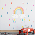 Miniatyrbild 3 av 4: 1 st färgglad regnbåge moln regn väggdekal, väggdekal för barn/barnrum, DIY regnbåge väggdekal för flickors rumsdekoration