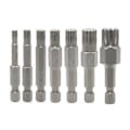 Miniatyrbillede 1 af 5: Sæt med 7 Industrielle Magnetiske Torx Skruetrækkerbits Kvalitetsstål Manipulationssikre Stjernebits M 4-12 Størrelsesområder