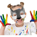 Miniatyrbillede 4 af 5: 3 Pak Ulvemasker, Filt Halvmaske Sort Ulv Dyremaske Ha