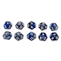 Pikkukuva 5 / 5: Pöytäpeli 10kpl / setti Nopat D12 D&D Gem 18mm (Sininen+Harmaa) Blue+Grey