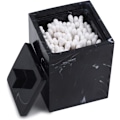 Miniatyrbillede 1 af 5: Firkant Qtips Holder Badeværelse Opbevaringsarrangør Med Låg, Sort