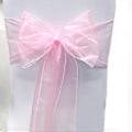 Miniatyrbilde 3 av 5: Organza Stoltrekk Bred Tyll Sløyfe Bånd Sløyfe Bryllupsfest Pink 50 Pcs