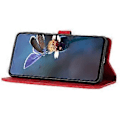 Miniatyrbillede 4 af 5: Til Samsung Galaxy S23 FE PU Læder Blomster Præget Telefon Cover Stødsikkert Stativ Wallet Cover Style B