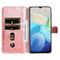Pikkukuva 4 / 5: Nahkakotelo vivo Y55 5G / Y75 5G / T1 5G -puhelimelle Rose Gold