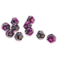Pikkukuva 4 / 5: Pöytäpeli 10kpl / setti Nopat D12 D&D Gem 18mm (Violetti+Harmaa) Purple+Grey