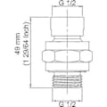 Miniatyrbilde 3 av 4: Dusjarmkobling, Dusjadapter Messing Dreiehode Justerbar G1/2 Krom