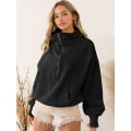 Miniatyrbillede 1 af 2: Sports Hoodie Fashion Hoodie Zipper Træksnor Langærmet Top Coat.XL.Sort