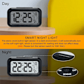 Miniatyrbild 4 av 5: 1 st svart digital väckarklocka, små batteridrivna skrivbordsklockor