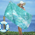Miniatyrbild 4 av 5: Mikrofiber Strandhandduk Superlätt Färgglad Badhandduk Sandtät Strandfilt Multifunktionell Handduk För Resor Simbassäng 30x60 Tum