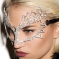 Miniatyrbild 4 av 4: Lyxig strassmask Elegant legering Maskerad Ögonmask Silver