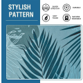 Miniatyrbilde 2 av 5: 1PC (Lake Blue Leaves) Ottoman Cover Rektangulær Stretch Ottoman C
