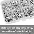 Miniatyrbilde 5 av 5: 600 stk. Uisolerte kabelhylser 0,5/0,75/1,0/1,5/2,5/4,0/6,0 mm² Kabelkoblinger Endeterminaler Krympekontakter i Plastboks