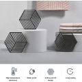 Miniatyrbillede 2 af 3: 3 stk. Silikon Trivet, Skridsikker Sekskantet Trivet, (Sort) 13,8*