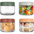 Miniatyrbild 1 av 7: 4-pack 300 ml glasburkar för overnight oats med glaslock, lämpliga för overnight oat-sallad, frukt-yoghurtpudding, med tättslutande skruvlock
