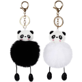 Miniatyrbillede 1 af 5: 2 søde plys panda nøglering bil nøgleringe, pandaformet nøglering