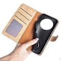 Miniatyrbillede 5 af 5: Til Xiaomi Redmi A3/Poco C61 4G Wallet Case PU Læder Farvesplejsning Stødsikkert Telefoncover Style C