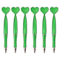 Miniatyrbillede 1 af 5: 6 stk. Valentinsdag Hjerteformede Kuglepenne Plastikkuglepen med Sort Blæk til Kontor Skole Klasseværelsesartikler grøn green