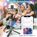 Miniatyrbilde 3 av 5: Svart - 1 stk. Selfie Lys Stativ Bluetooth Selfie Stang Lang