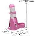 Miniatyrbilde 2 av 5: 3 i 1 Hengende Vannflaske til Hamster Automatisk Drikkedispenser med Base for Dverg Hamster Mus Rotte Piggsvin (125ML Rosa)