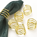 Miniatyrbillede 1 af 5: Servietringe og Holdere, (6 STK-SPIRAL, GULD) Metal Servietring N