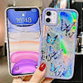 Miniatyrbillede 5 af 5: Girly Case Kompatibel med iPhone 12 Pro Max Cover Sødt Iridescent Sommerfugl Design Laser Bling Glitter Stjerner til Piger Kvinder Blød TPU Bumper Drop Beskyttelse