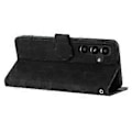 Miniatyrbillede 3 af 5: Til Samsung Galaxy S23 FE PU Læder Blomster Præget Telefon Cover Stødsikkert Stativ Wallet Cover Style A
