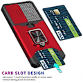Pikkukuva 5 / 5: PC + TPU Iskunkestävä Suojakotelo Samsung Galaxy S21 Ultra 5G:lle Red