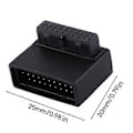 Miniatyrbild 3 av 5: USB3.0 19-pin Hane till Hona Förlängningsadapter Upp Ner Vinklad 90 Grader för Moderkort Bakre Chassi Kabelorganiserare A