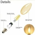 Miniatyrbilde 3 av 5: 12 stk E14 Edison lyspære, Nuodi LED stearinlys vifte antikk rav