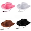 Miniatyrbilde 3 av 5: Cowboyhatt for barn, solbeskyttelse, for fiske, sceneopptredener og camping (rosa) Pink