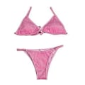 Pikkukuva 5 / 5: Naisten uimapuku Push Up -rintaliivit Bikini-setti Uimapuku Rantavaatteet (syvän pinkki M) deep pink M