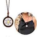 Pikkukuva 2 / 5: Tyylikäs puinen Metatronin kuutio kaulakoru pyhä geometria heksagrammi ja Sri Yantra amuletti kaulaketju säädettävä pituus choker 5