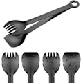 Miniatyrbilde 1 av 5: Små serveringstenger - 6\" Premium rustfritt stål, sett med 4 (svart)