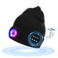 Bluetooth Lue med Lys-Svart, USB Oppladbar LED Hodelykt