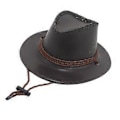Miniatyrbild 1 av 5: Western Cowboy Hatt Solhatt Läder för Kostymtillbehör Semester Utomhus Camping (kaffe)