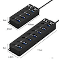 Miniatyrbillede 4 af 5: 7 Porte USB3.0 USB HUB Ultra-Slank Data USB Splitter Opladning Multi USB Port Expander 02 USB3.0 7port