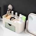 Miniatyrbillede 7 af 7: Skrivebordsmakeup opbevaringsboks egnet til soveværelser og kontorer, lyserød