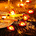 Pikkukuva 5 / 5: -20 LED-keijuketjuvalot Puiset ystävänpäivän sydänvalot