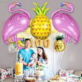Miniatyrbilde 4 av 5: Gigant flamingo ballonger med ananas ballonger - Flamingo ballong for flamingo festdekorasjoner
