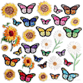Miniatyrbillede 1 af 5: 33 Sommerfuglebroderi Patches Klistrende Solsikker Søde Sting