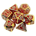 Miniatyrbillede 2 af 5: 7 stk./pakke Polyhedral Zinklegering til Drageskæl DnD RPG Brætspil Terninger (16) 16