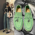 Miniatyrbillede 2 af 2: Sommer Pu Walk Sko Kvinder Loafers Causal Moccasin Lock Beanie Sko Komfortable Bløde Sål Flade Sko Plus Størrelse.39.grøn