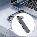 Pikkukuva 2 / 5: Kannettava USB3.0 Hub USB3.0 - MultiPorts Hub -sovitin, jossa on 1 USB3.0- ja 2 USB2.0-porttia, Plug and Play -yhteensopivuus, hopea Silver